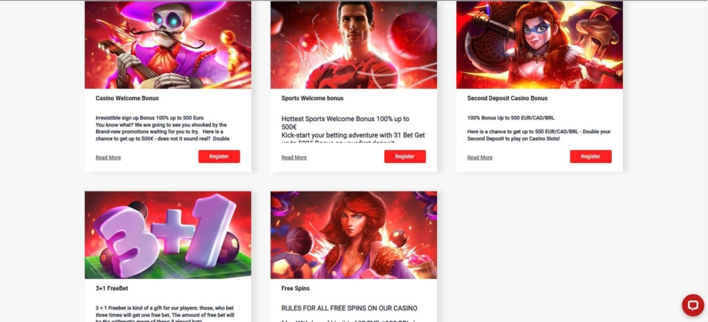 31bet casino bonus