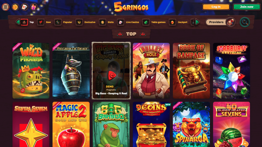 5Gringos Casino Review » 100% up to $750 +100 FS