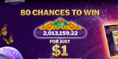 80 chances to win with Jackpot City $1 Bonus