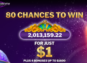 80 chances to win with Jackpot City $1 Bonus
