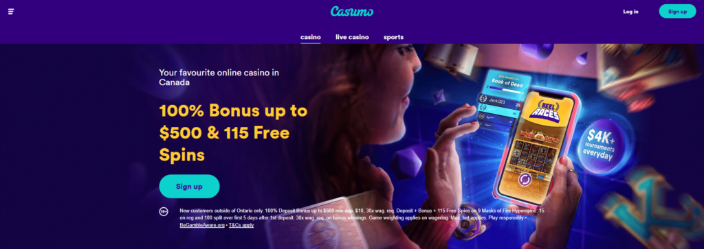 casumo casino homepage