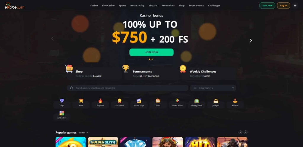 excitewin casino homepage