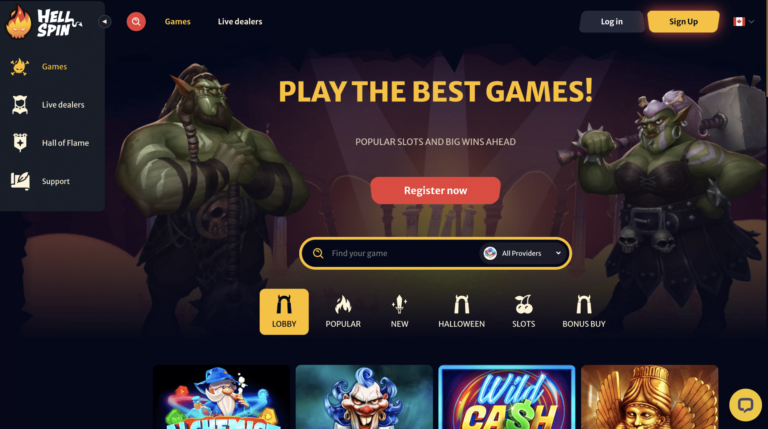 hellspin casino games selcetion