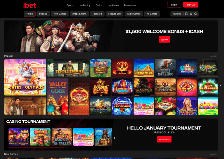 ibet casino games selection