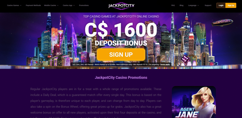 jackpot city casino bonus