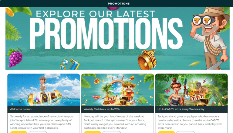 jackpot island promotions