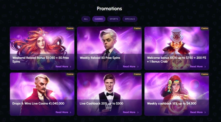 casino promotions on novajackpot 