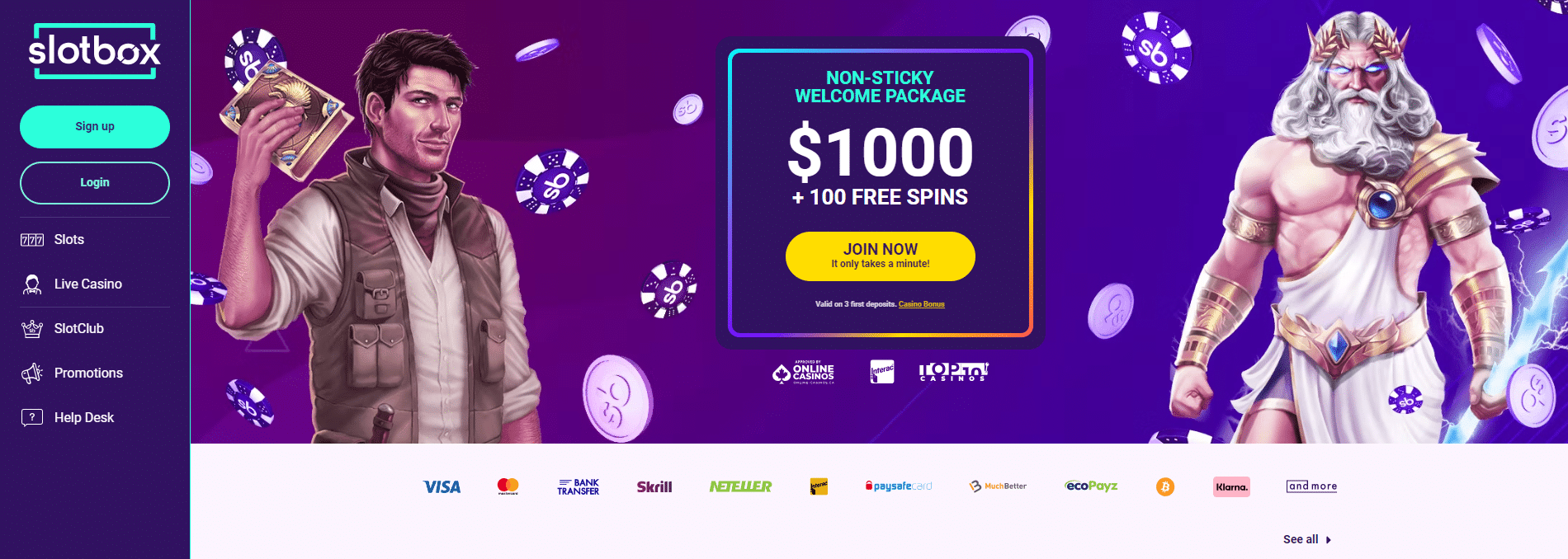Slotbox Casino Welcome Bonus