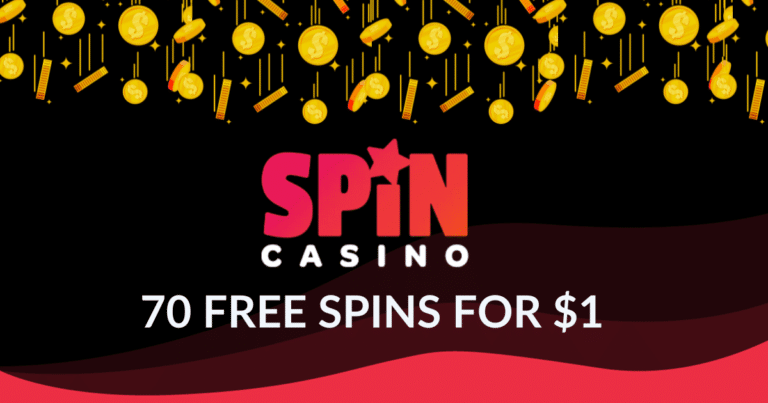 spin casino 70 free spins for 1 dollar