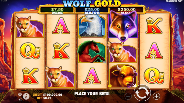 wolf gold slot machine in-game